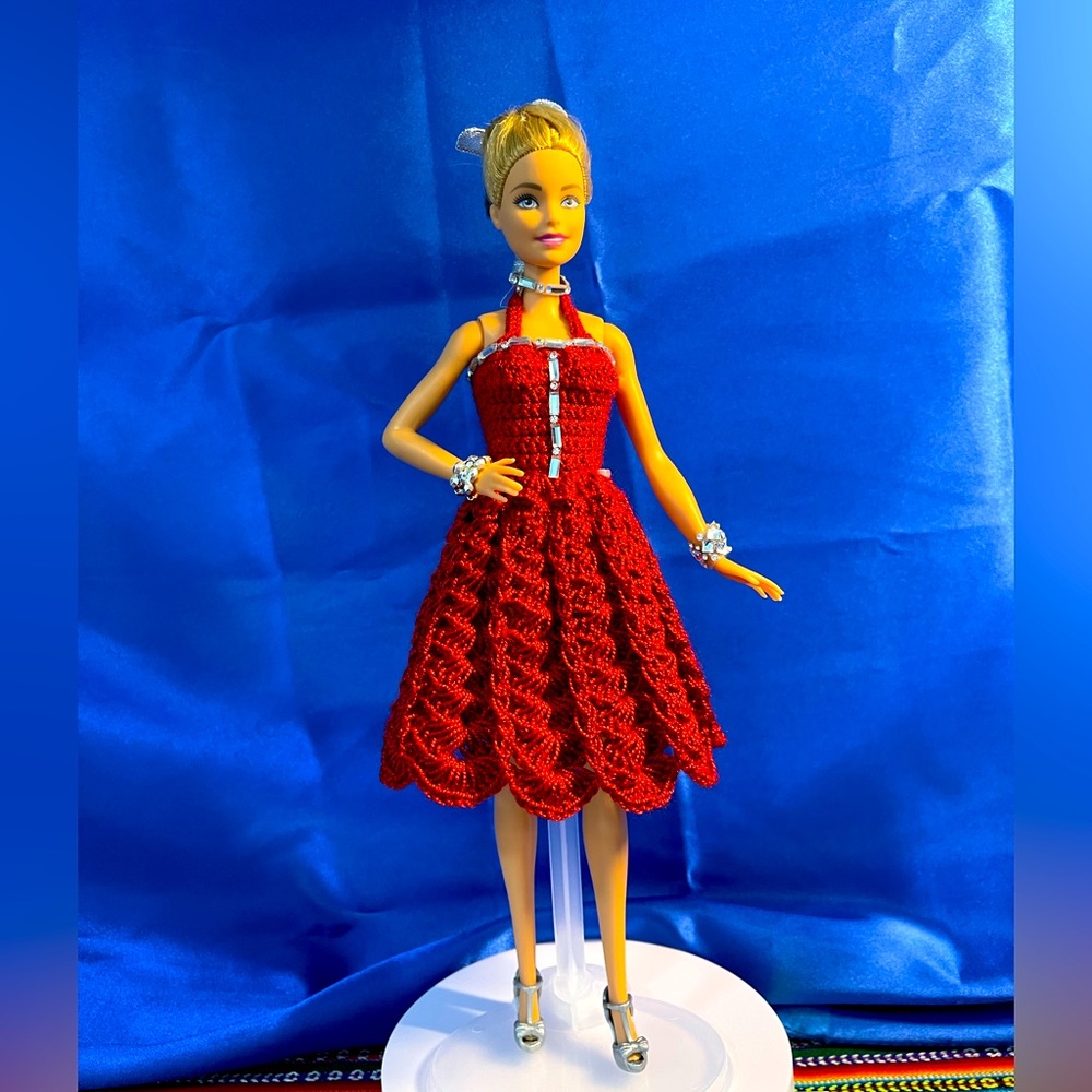 Barbie's Custom-Made Crochet dress.